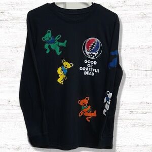 Grateful Dead Dancing Bears Women’s Long Sleeve Black T-Shirt Size Small